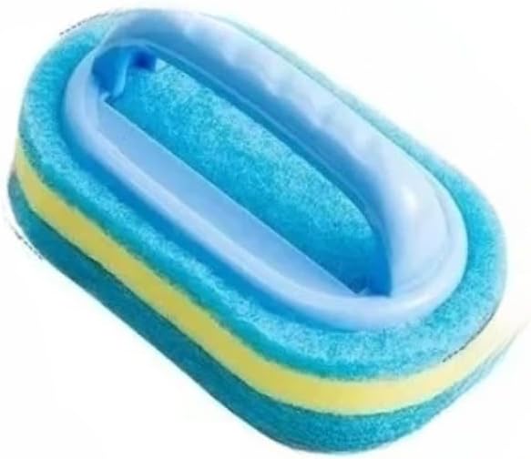 Multi-Purpose Cleaning Brush with Handle and Thickened Scrub Sponge