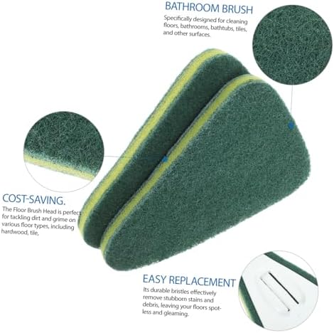 2pcs Multipurpose Cleaning Brush Heads for Bathroom Kitchen Shower Tile and Garage
