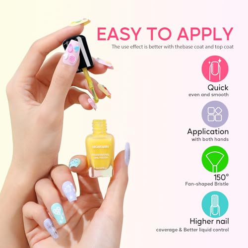 Morovan Neon Pastel Rainbow Nail Polish Set for Women