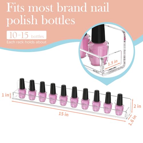 FEMELI Nail Polish Wall Rack 6 Shelves 15 Inch