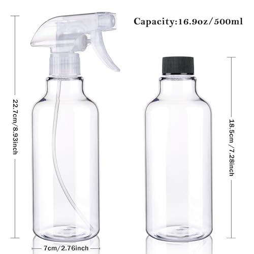 Hethyo 169oz Plastic Spray Bottles 2 Pack