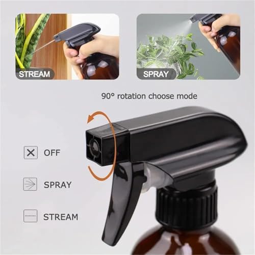 4Pcs Amber Glass Spray Bottles Refillable for Cleaning Plants and More