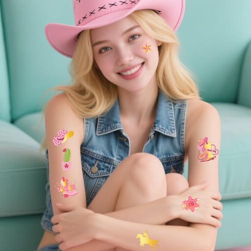 Cowgirl Temporary Tattoos 80 Gold Foil Styles