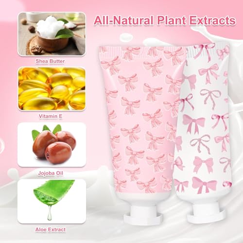 50 Pcs Pink Bow Hand Cream Gifts for Weddings and Parties