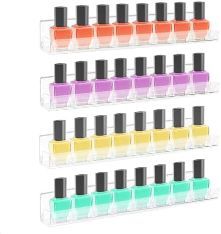 ROYALITA 4-Pack Acrylic Shelves for Nail Polish Organizer