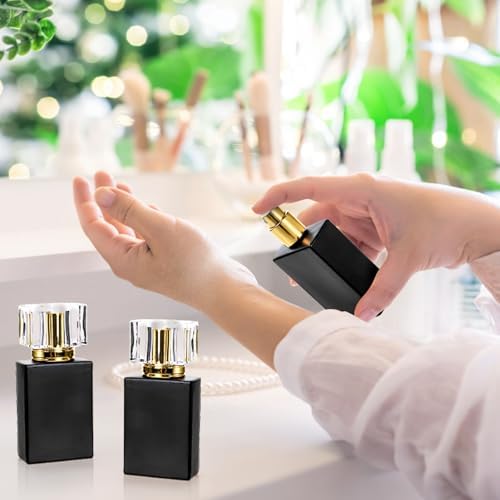 Foraineam 8 Pack Black Refillable Perfume Bottles