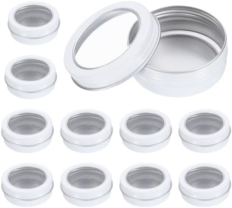 Uxcell 2 Oz Aluminum Tin Cans 24 Pcs White
