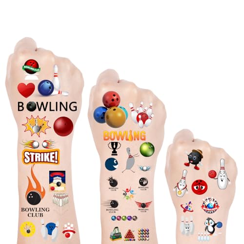 Oringaga 600 PCS Bowling Temporary Tattoos 24 Sheets