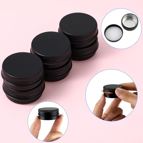 6 Piece 05 Oz Metal Jar Containers with Screw Lid