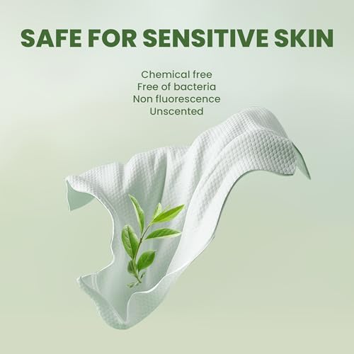 Ourmed Life Face Towels - 300 Count Biodegradable Face Cloths for Sensitive Skin