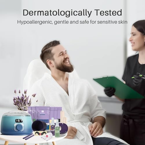 BLITZWAX Back and Nose Waxing Kit for Men with 93 Accessories