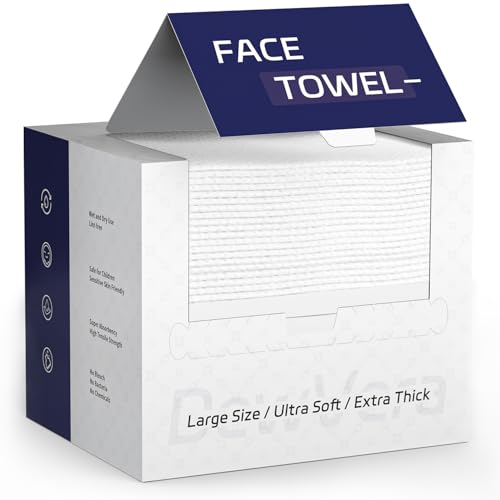 DewVera Disposable Face Towel 10x12 Ultra Soft Thick Washcloth