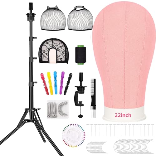 Beauty Star 63 Inch Tall Wig Stand Tripod with 22 Inch Mannequin Head