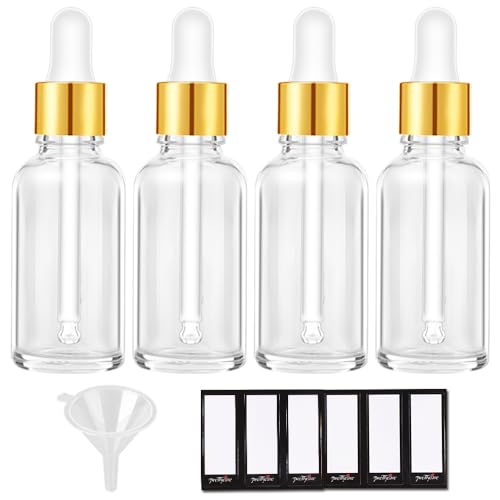 PrettyCare 2 oz Glass Dropper Bottles 4 Pack