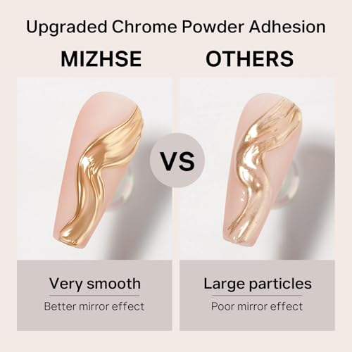 MIZHSE 3D Nail Gel Set with Chrome Powder for Nail Art