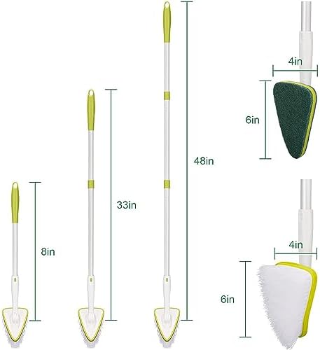 CQT 2 in 1 Bathroom Cleaning Brush with 48 Inch Handle