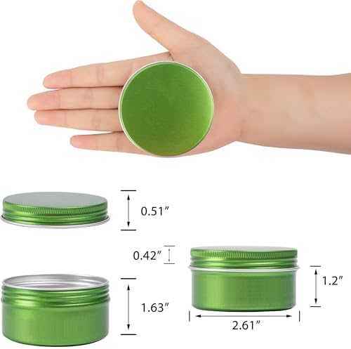 24 Pack 4oz Aluminum Tin Jars with Screw Lids and Blank Labels - Green
