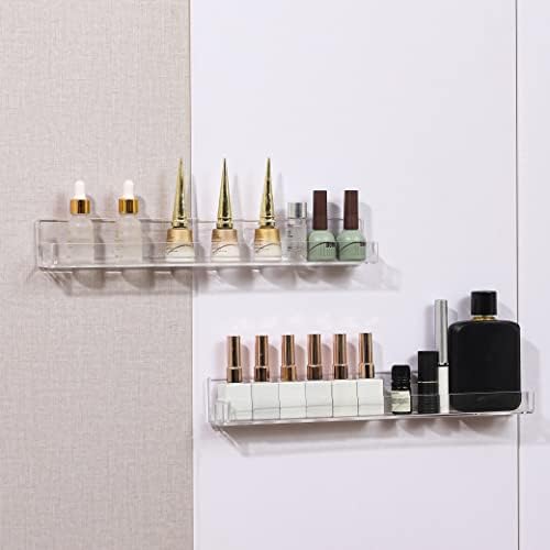 6 Pack Clear Nail Polish Rack Wall Mount Organizer