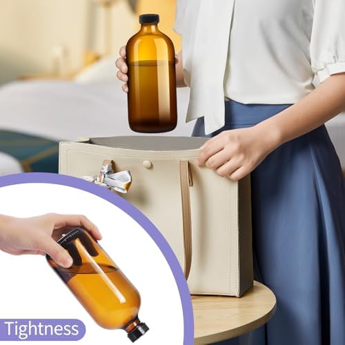 9 Pack Refillable Amber Glass Spray Bottles 16oz