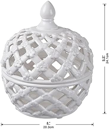 White Ceramic Lidded Jar for Home Decor