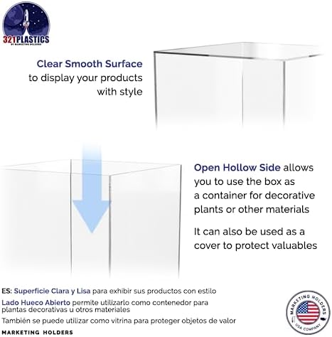 Acrylic Display Riser Box 12x12x16 Clear Tower Pedestal