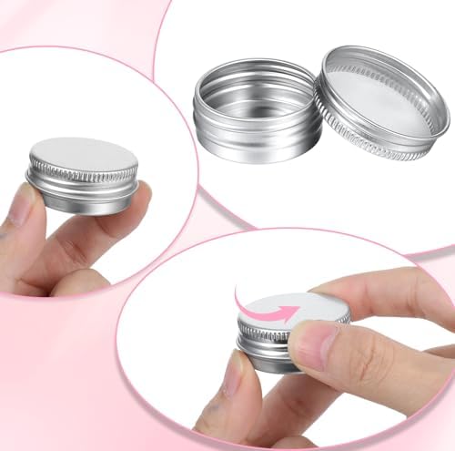 24 Pack 05 Oz Aluminum Tin Jars with Screw Lid