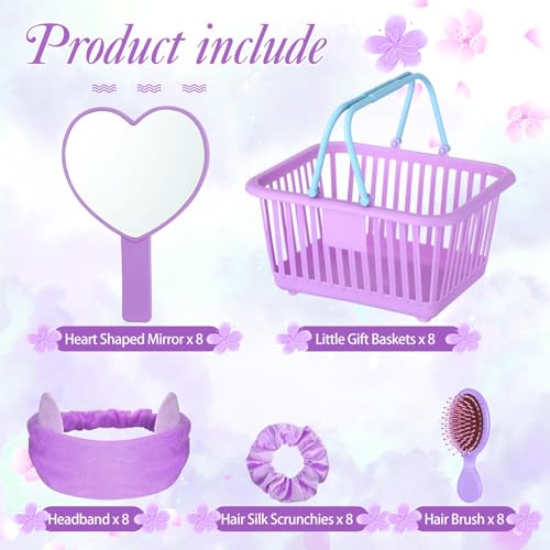 32 Pcs Spa Party Supplies Set with 8 Mirrors and 8 Headbands