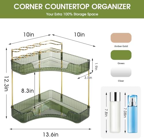 Jian Yana 2 Tier Green Makeup Organizer