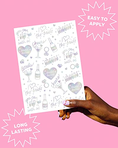 Xo Fetti Cheers Bachelorette Temporary Tattoos - 40 Iridescent Styles