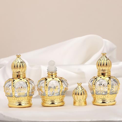 4 Pack Art Deco Roller Bottles For Essential Oils And Travel