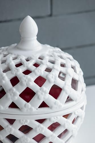 White Ceramic Lidded Jar for Home Decor