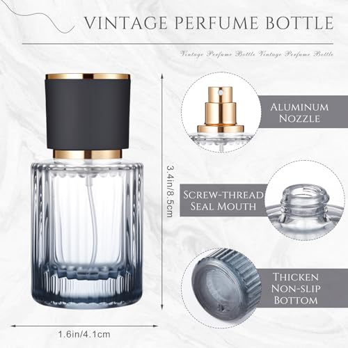 12 Pcs 30 ml Travel Perfume Bottles Empty Refillable Glass Set