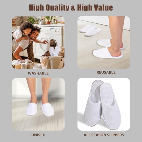Anmerl 10 Pairs Spa Slippers for Men Women Hotel Use