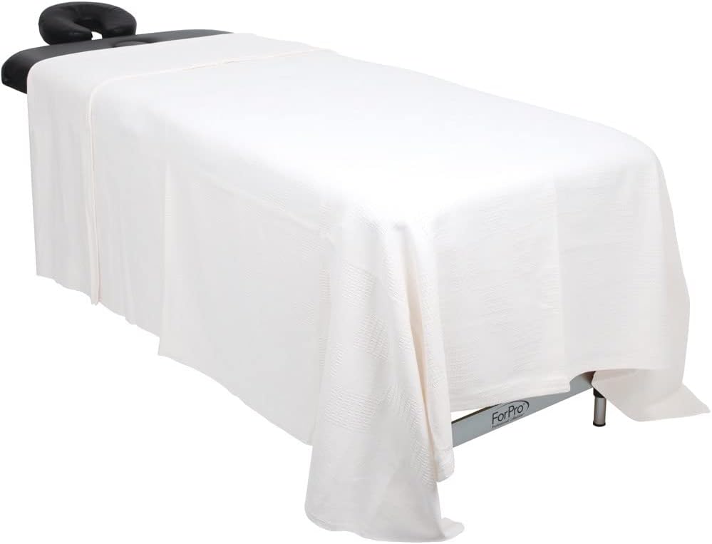 ForPro Professional Premium Checker Weave Thermal Massage Blanket 66x90 White