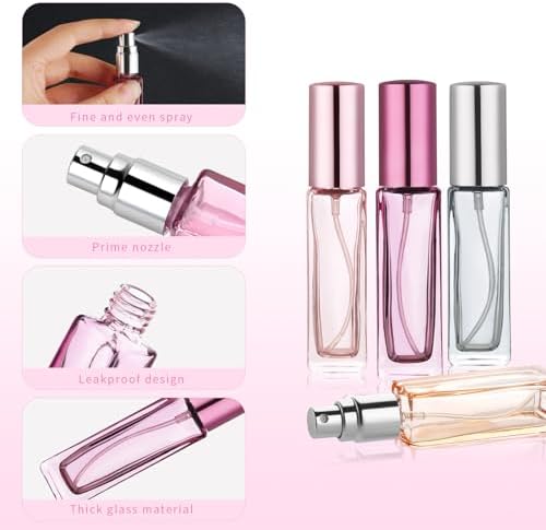 YOCASII Refillable Glass Travel Perfume Bottles 4PCS 10ml