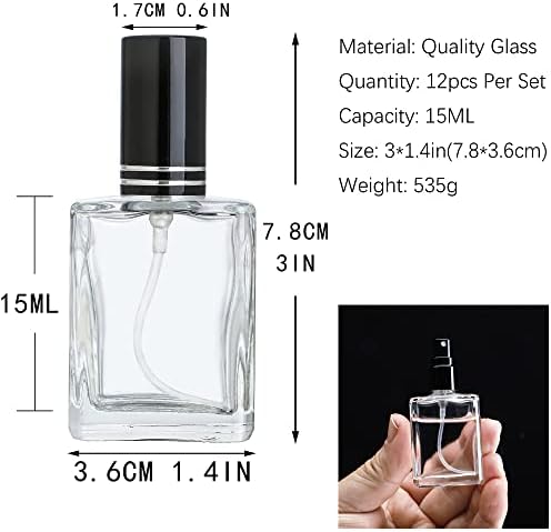 YU FENG 12Pcs Clear Refillable Perfume Bottle Set