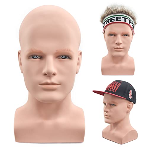 FanLin Male Mannequin Head for Wig and Accessory Display