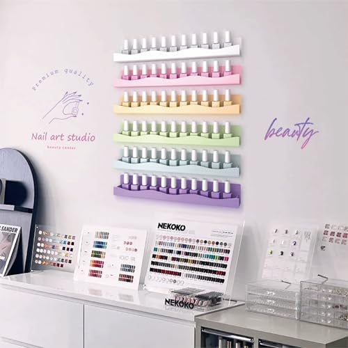 YMVV 6 Colors Nail Polish Wall Shelf Organizer