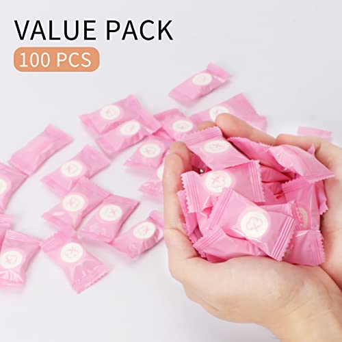Classycoo 100pcs Cotton Compressed Face Towel Tablets Pink