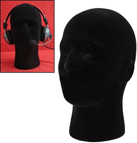 Black Foam Wig Head Stand Display Mannequin for VR Headset Mount
