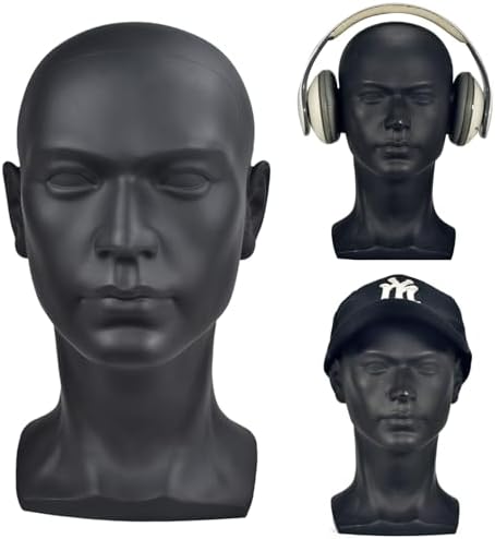 PVC Male Mannequin Head for Wig and Accessories Display