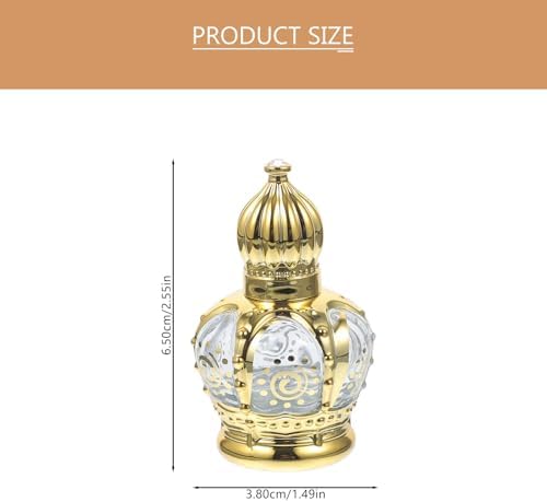 2pcs Mini Arabic Crystal Glass Roller Bottles 15ml Gold Refillable
