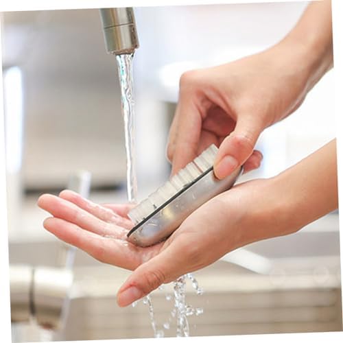 Multipurpose Stainless Steel Soap Brush with Soft Nylon Bristles