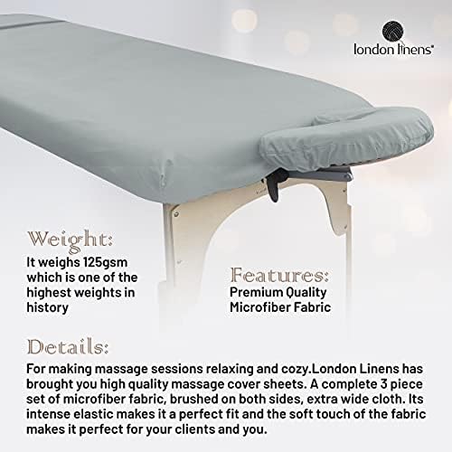 LONDON LINENS 3 Piece Massage Table Sheets Set - Soft Microfiber