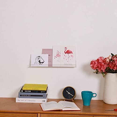LikeU 6 Pc Clear Acrylic Floating Bookshelf Display