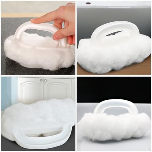 2pcs Soft Bathtub Brush with Handle for Bathroom Cleaning