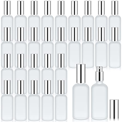 Roshtia 30 Pcs Silver Glass Spray Bottle Set