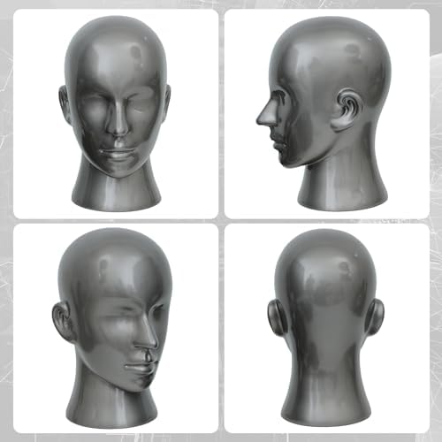 Male Mannequin Head PVC for Display Wigs Hats
