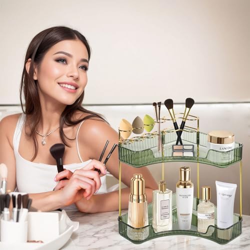 Jian Yana 2 Tier Green Makeup Organizer