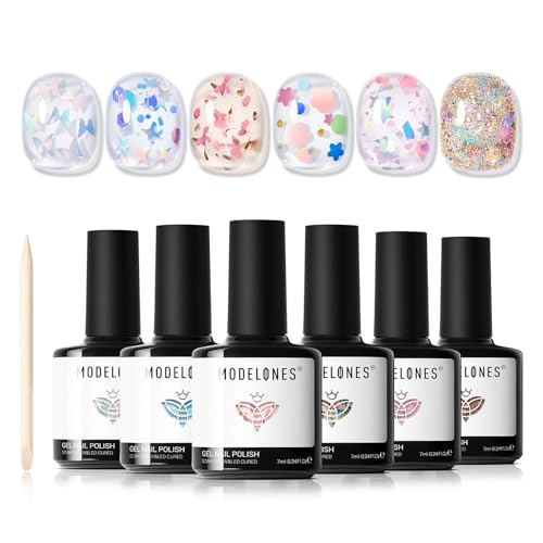 Modelones Glitter Gel Nail Polish Set 6 Colors